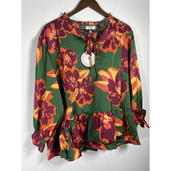 UMGEE NWT Boho Floral Print Top Western Cowgirl Chic Festival Retro Gypsy Vibes - Picture 3 of 8